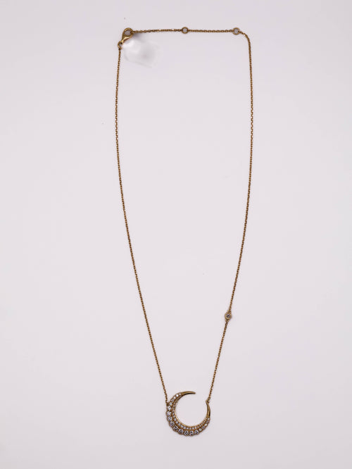 14 karat yellow gold crescent necklace