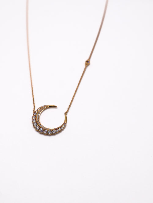 14 KARAT YELLOW GOLD CRESCENT NECKLACE - JAGGER & FINE