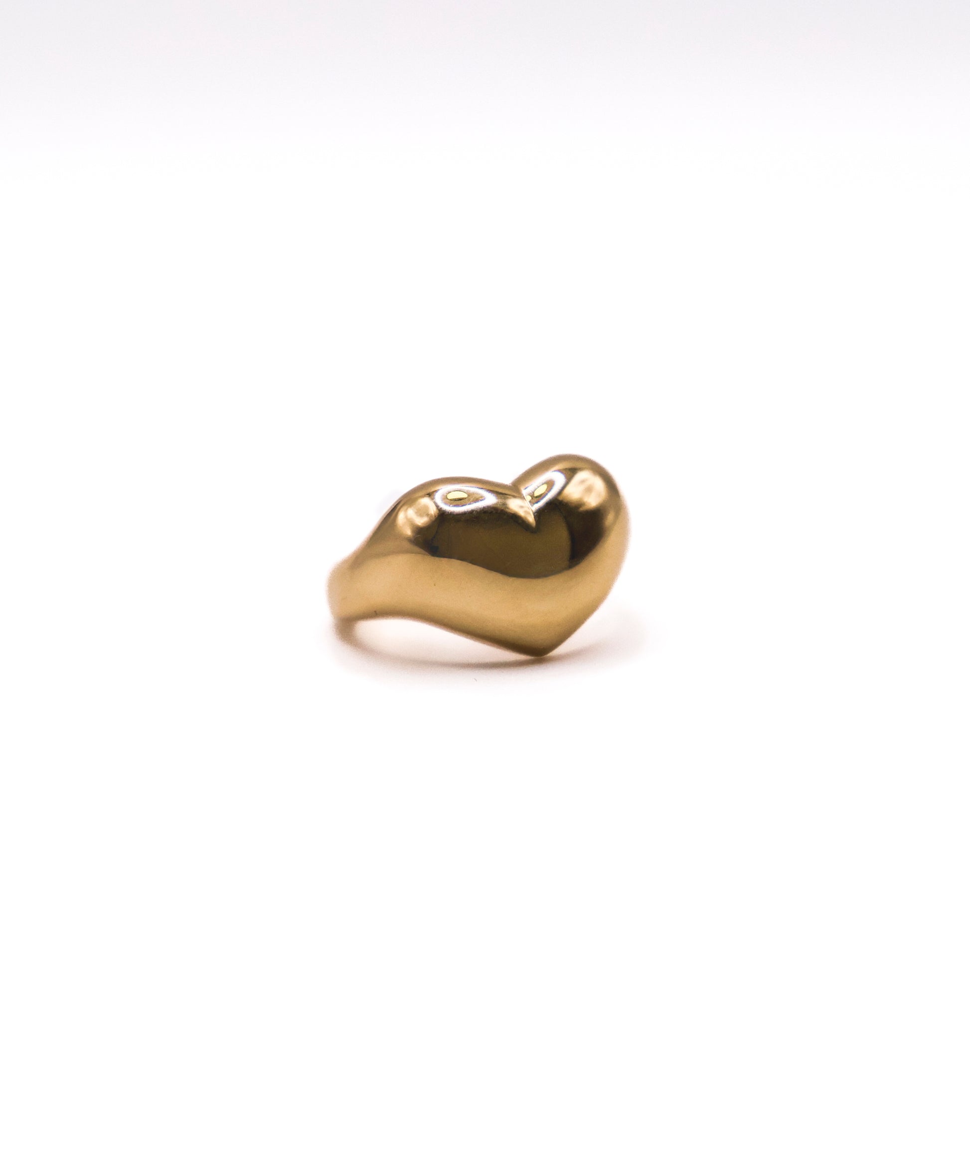 14K YELLOW GOLD PUFFY HEART RING SIZE 6 - JAGGER & FINE